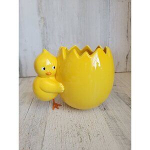 Teleflora yellow chick egg plants holder vintage easter spring